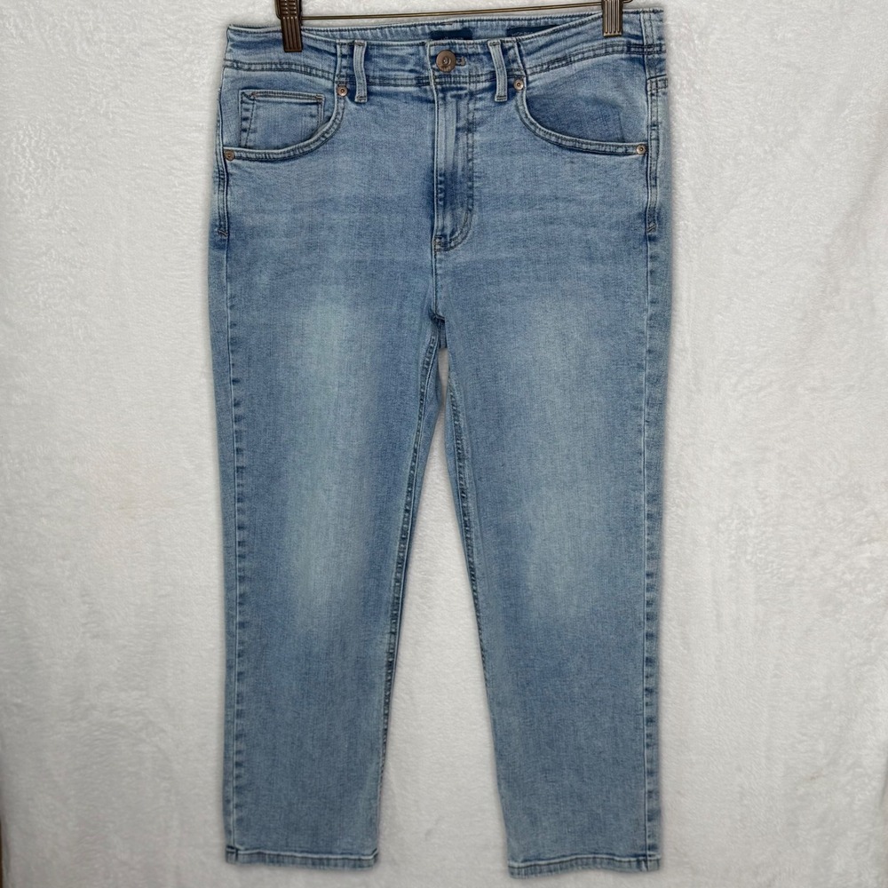 J. Jill Womens 6 Light Blue Denim High-Rise Straight-Leg Crop Jeans WPT350361